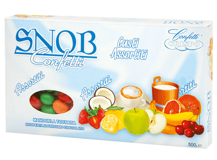 Confetti Snob Crispo, gusti assortiti, kit da 4 confezioni da 500 gr